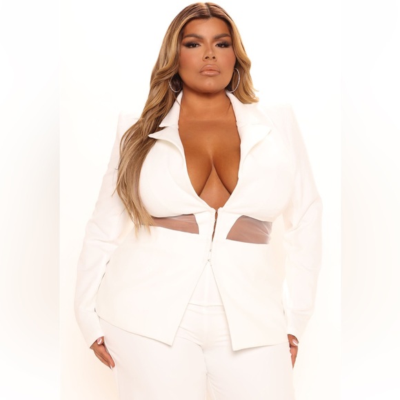 Fashion nova XL white pant blazer set - Picture 4 of 8